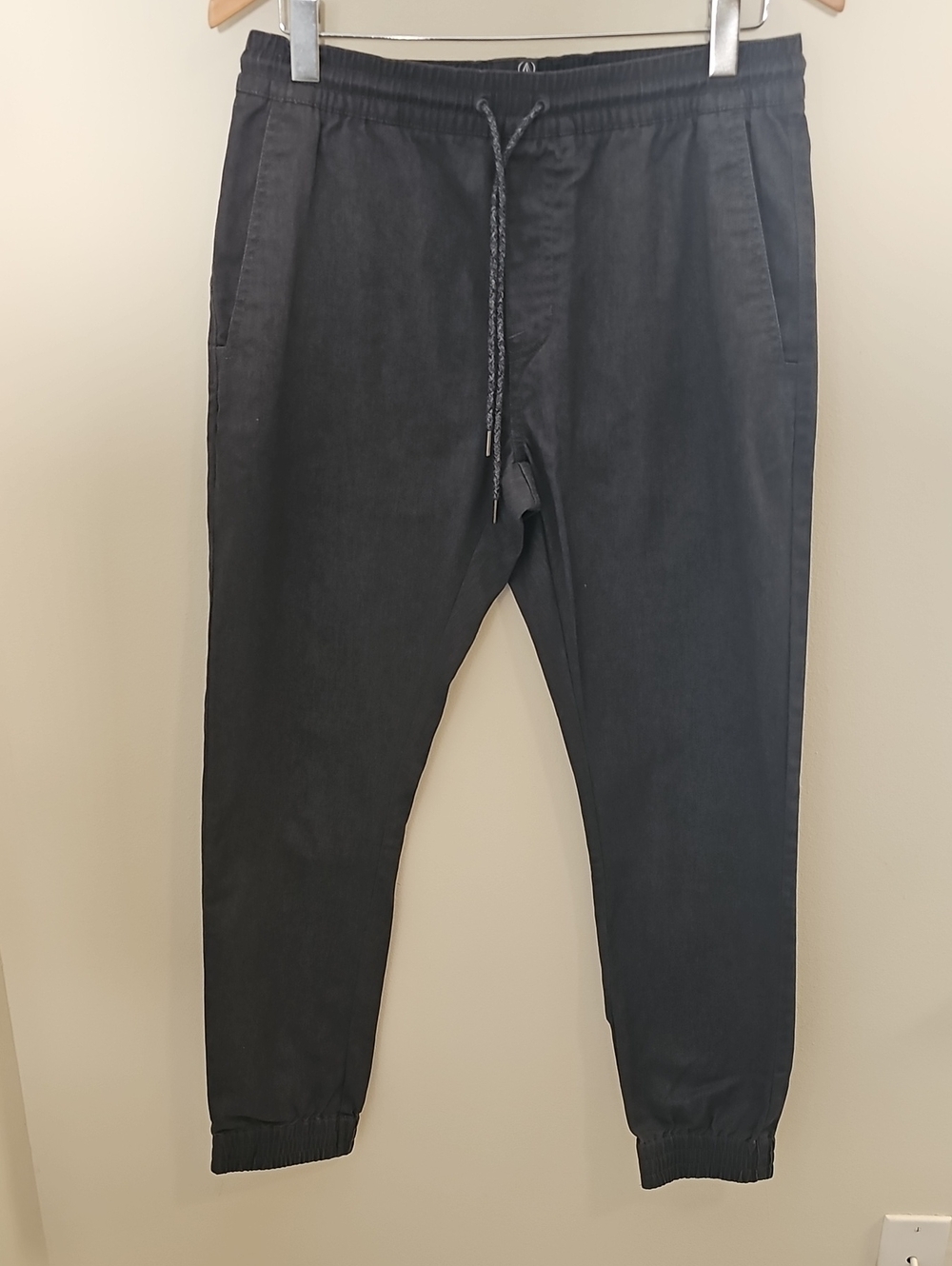 Volcom Frickin Elastic Waist Jogger‎ Mens Size M Black Skate Streetwear Cotton